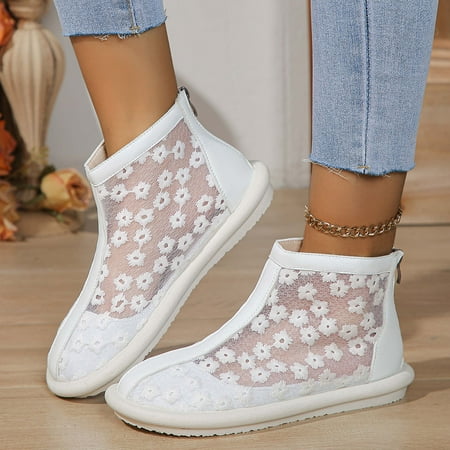 Yzengfg Ladies Summer Solid Colour Sandal Boots Flat Lace Mesh Hollow Out Breathable Round Head Zipper Casual Shoes Casual Dress Shoes for Women Winter
Yzengfg Ladies Summer Solid Colour Sandal Boots Flat Lace Mesh Hollow Out Breathable Round Head Zipper Casual Shoes Casual Dress Shoes for Women Winter