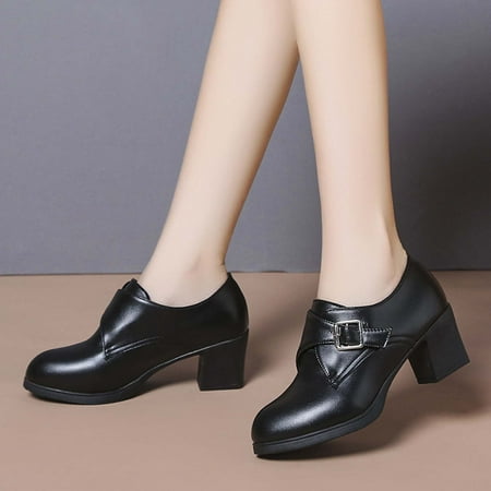 Women s Fashion High Heels Shoes Pointed-Toe Chunky Heel Metal Leather Belt Buckle Shoes
Women s Fashion High Heels Shoes Pointed-Toe Chunky Heel Metal Leather Belt Buckle Shoes