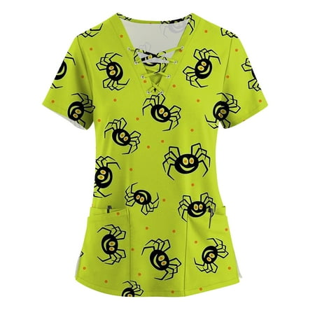 Sksloeg Scrub Tops Women Plus Size Pumpkin Witch Hat Print Top Short Sleeve V-Neck Shirts Tee Tops with Pockets Nursing Working Uniform Green XL
Sksloeg Scrub Tops Women Plus Size Pumpkin Witch Hat Print Top Short Sleeve V-Neck Shirts Tee Tops with Pockets Nursing Working Uniform Green XL