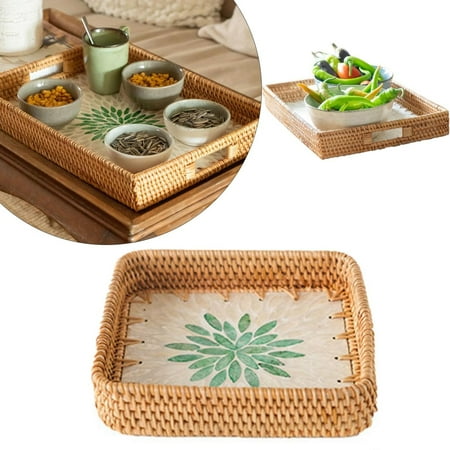 Clearance! Souwang Trays Decorasian Vintage Rattan Tray With Decorative Tray And Serving Tray With Handle In Boho Size 20 Cm X 20 Cm 20 Cm X 10 Cm
Clearance! Souwang Trays Decorasian Vintage Rattan Tray With Decorative Tray And Serving Tray With Handle In Boho Size 20 Cm X 20 Cm 20 Cm X 10 Cm