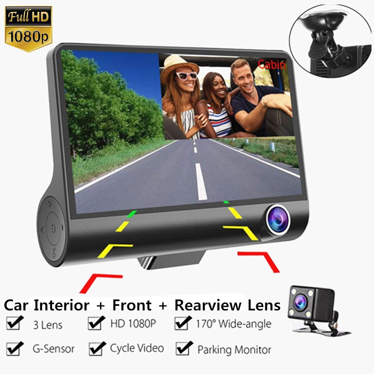 License Plate Car Back Up Camera Safety System Full Color 170 Degree