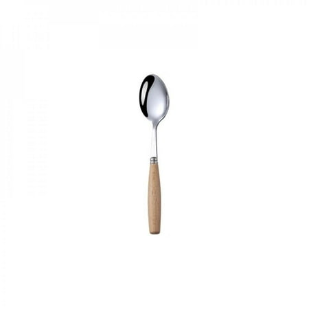 Promotion Clearance Stainless Steel Spoons Tableware Wooden Handle Smooth Edges for Dining Table Tableware