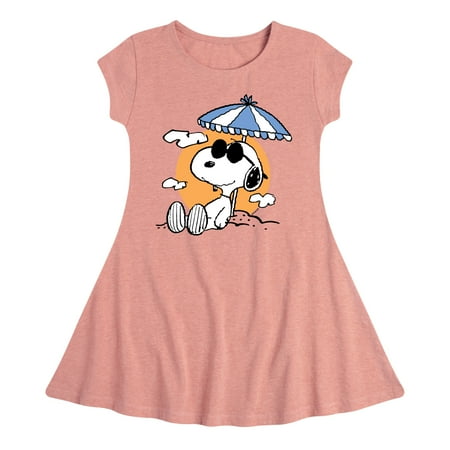 Peanuts - Snoopy Beach Day - Toddler And Youth Girls Fit And Flare Dress