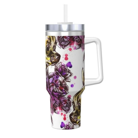 Chihuahua And Rose 40oz Car Insulated Cups Ice Bully Cup with Handle Double Stainless Steel Vacuum Tumblers Water Bottle with Lid and Straw
Chihuahua And Rose 40oz Car Insulated Cups Ice Bully Cup with Handle Double Stainless Steel Vacuum Tumblers Water Bottle with Lid and Straw