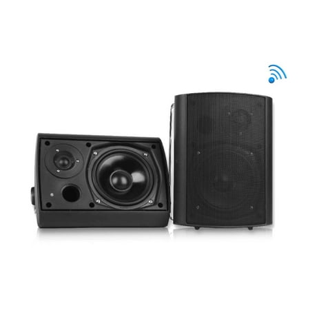 Pyle Pdwr52btbk Speaker System - 40 W Rms - Wall Mountable - Wireless Speaker (s) - Black - 80 Hz - 20 Khz - Surround Sound - Bluetooth - Wireless Audio Stream, Water Proof, Stain (pdwr52btbk)