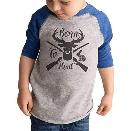7 ate 9 Apparel Kid s Born to Hunt Blue Raglan