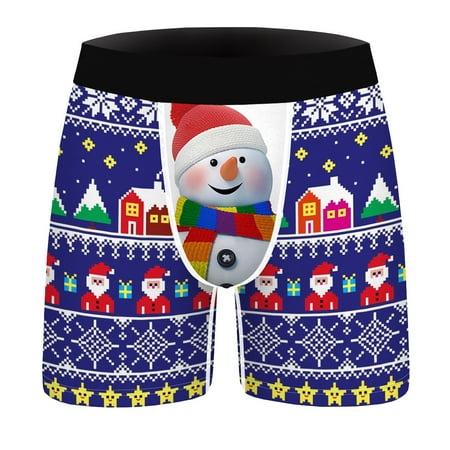 QWERTYU Mens Soft Christmas Stretch Breathable Trunks Comfort Male Pouch Underwear Briefs 2XL Dark Blue
QWERTYU Mens Soft Christmas Stretch Breathable Trunks Comfort Male Pouch Underwear Briefs 2XL Dark Blue