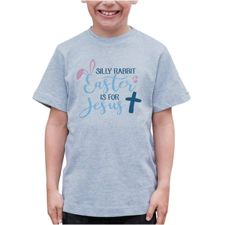 7 ate 9 Apparel Kid s Happy Easter Shirts - Funny Silly Rabbit Grey T-Shirt 4T