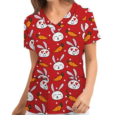 Gwiyeopda Women Short Sleeve Nurse Workwear Clothes T-Shirt Easter Scrub Top Work Uniform
Gwiyeopda Women Short Sleeve Nurse Workwear Clothes T-Shirt Easter Scrub Top Work Uniform