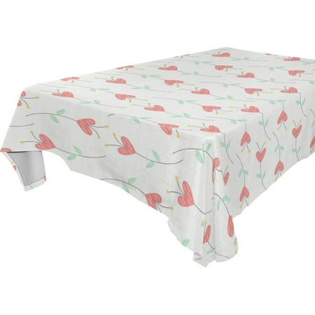 POPCreation Love Heart Tablecloths Leaves Table Top Decoration 60x84 inches
