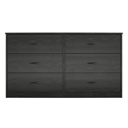 Mainstays Classic 6 Drawer Dresser Black Oak Finish Walmart Com