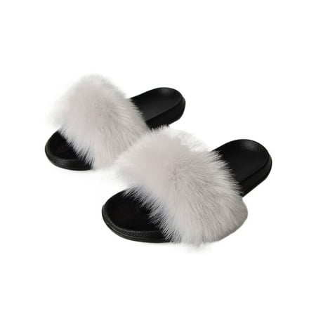 Ferndule Women Open Toe Fuzzy Slippers Summer Beach Cozy Flat Sandals Casual Slip On Plush Slipper Light Grey 5.5-6
Ferndule Women Open Toe Fuzzy Slippers Summer Beach Cozy Flat Sandals Casual Slip On Plush Slipper Light Grey 5.5-6
