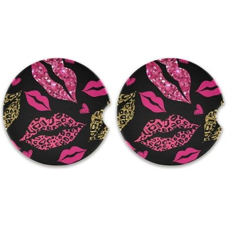 BESTKITTY Car Coasters 2 Pack 2.5inch Animal Skin Pink Lips Absorbent Ceramic Coaster for Cup Holder
BESTKITTY Car Coasters 2 Pack 2.5inch Animal Skin Pink Lips Absorbent Ceramic Coaster for Cup Holder