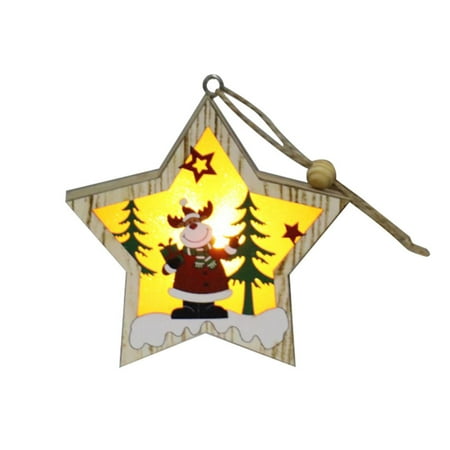VerPetridure Christmas Decorations Wooden Glowing Five-Pointed Star Scene Decoration Pendant
VerPetridure Christmas Decorations Wooden Glowing Five-Pointed Star Scene Decoration Pendant