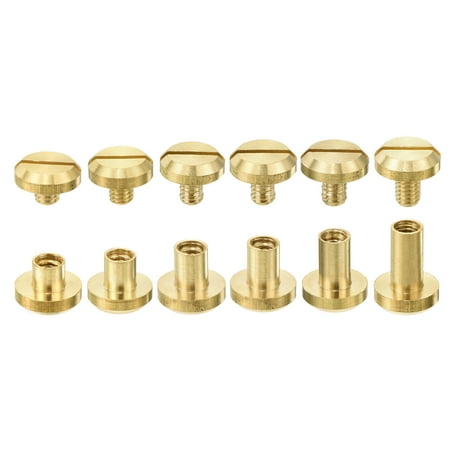 Uxcell 12Pack Brass Chicago Screw 4/5/6/7/8/10mm Concave Leather Rivets Belt Screw Binding Stud Nail Rivets
Uxcell 12Pack Brass Chicago Screw 4/5/6/7/8/10mm Concave Leather Rivets Belt Screw Binding Stud Nail Rivets