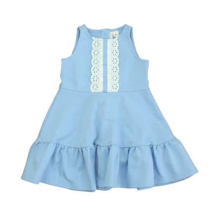 Pre-owned Janie and Jack Girls Blue | White Dress size: 2T