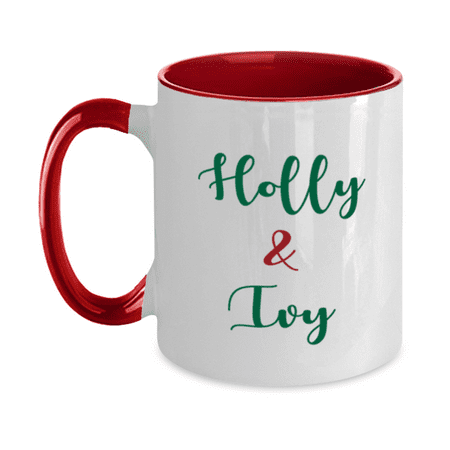 Christmas Mug - Holiday Mug - Holly and Ivy - Christmas Gift Idea