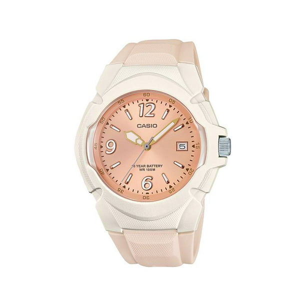 Casio Women's Sport Analog Watch, White/Rose Gold - LX-610-4AVCF