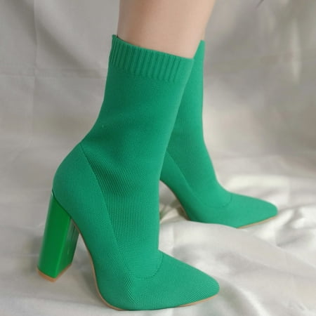 Christmas Women Pointed Toe High Heel Pumps Heel Slip On Fashion Shoes