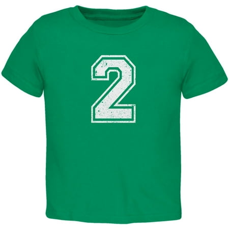Birthday Kid Jersey 2 2nd Second Kelly Green Toddler T-Shirt