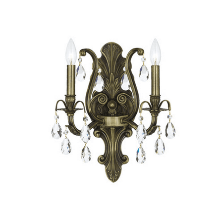 Wall Sconces 2 Light With Antique Brass Clear Hand Cut Crystal Brass Candelabra 13 inch 120 Watts - World of Lighting
Wall Sconces 2 Light With Antique Brass Clear Hand Cut Crystal Brass Candelabra 13 inch 120 Watts - World of Lighting