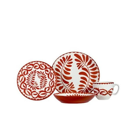 Baum VERA16C Vera Ceramic Dinnerware Set Coral - 16 Piece