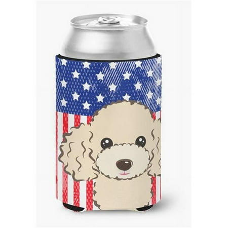 American Flag & Buff Poodle Can or Bottle Hugger