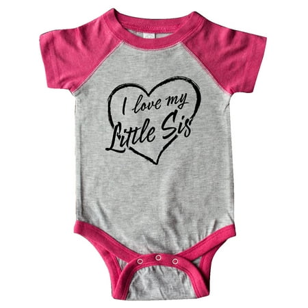 Inktastic I Love My Little Sis in Black Chalk Heart Gift Baby Boy or Baby Girl Bodysuit 
Inktastic I Love My Little Sis in Black Chalk Heart Gift Baby Boy or Baby Girl Bodysuit
