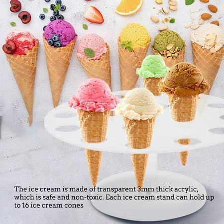 GUSTVE 16 Holes Ice Cream Cone Holder Cupcake Stand Transparent Ice Cream Cone Stand Rack for Party Birthday Wedding Anniversaries Christmas
GUSTVE 16 Holes Ice Cream Cone Holder Cupcake Stand Transparent Ice Cream Cone Stand Rack for Party Birthday Wedding Anniversaries Christmas