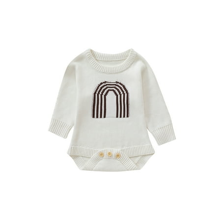 Genuiskids Baby Girl Boy Fall Sweater Jumpsuit Moon Rainbow Knitted Crew Neck Long Sleeve Snaps Sweater Romper Top for Toddlers Fall Winter Clothes 0-24M
Genuiskids Baby Girl Boy Fall Sweater Jumpsuit Moon Rainbow Knitted Crew Neck Long Sleeve Snaps Sweater Romper Top for Toddlers Fall Winter Clothes 0-24M