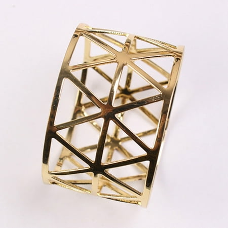 6Pcs Gold Geometric Hollow Napkin Rings Serviette Holder for Party Hotel Banquet Dining Room Table Decor
6Pcs Gold Geometric Hollow Napkin Rings Serviette Holder for Party Hotel Banquet Dining Room Table Decor