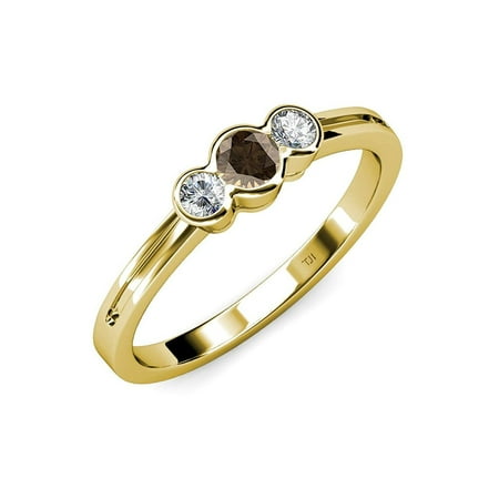 Smoky Quartz and Diamond (SI2-I1 G-H) Three Stone Ring 0.48 ct tw in 14K Yellow Gold.size 8.5
Smoky Quartz and Diamond (SI2-I1 G-H) Three Stone Ring 0.48 ct tw in 14K Yellow Gold.size 8.5