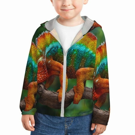 Lukts Chameleon Print Children s Long-Sleeved Sun Protection Clothing Hooded Sweatshirts for Boys and Girls Outdoor Sports-18 Months
Lukts Chameleon Print Children s Long-Sleeved Sun Protection Clothing Hooded Sweatshirts for Boys and Girls Outdoor Sports-18 Months