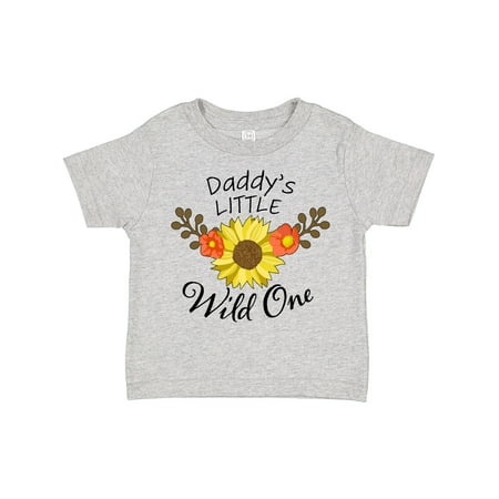 Inktastic Daddy s Little Wild One with Sunflower Gift Toddler Boy or Toddler Girl T-Shirt