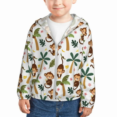 Vsdgher Monkeys Swinging from Palms Kids Sun Protection Hoodie with Zip Rash Guard Tops Children s Long Sleeve Sun Protection Clothing - 4 Years
Vsdgher Monkeys Swinging from Palms Kids Sun Protection Hoodie with Zip Rash Guard Tops Children s Long Sleeve Sun Protection Clothing - 4 Years