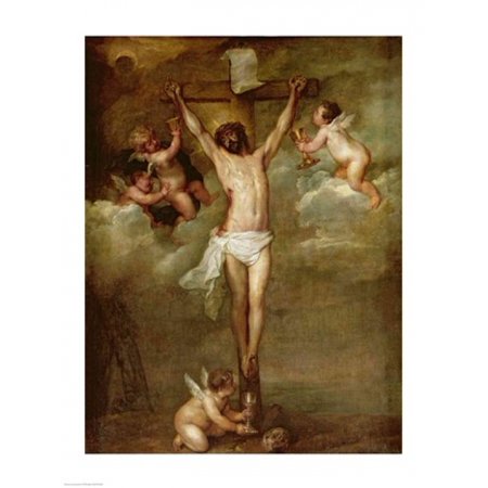 Christ attended by angels holding chalices Stretched Canvas - Peter Paul Rubens (24 x 36)
