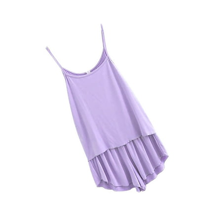 maytalsoy 2Pcs Women Pajamas Set Vest Shorts Sleepwear Loungewear Light purple M