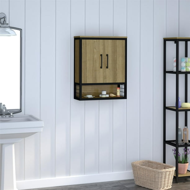 SystemBuild Broadview Wall Cabinet, Golden Oak