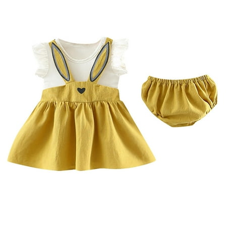 EHTMSAK Infant Baby Toddler Children Girl Summer Short Sleeve Clothing Set Outfits Cartoon Print and Shorts Set Yellow 3M-2Y 70
EHTMSAK Infant Baby Toddler Children Girl Summer Short Sleeve Clothing Set Outfits Cartoon Print and Shorts Set Yellow 3M-2Y 70