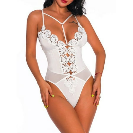 Jusddie Ladies Lingerie One Piece Lace Babydoll Deep V Backless Bodysuit Floral Women Teddy Crotchless Sexy Hollow Out White XL
Jusddie Ladies Lingerie One Piece Lace Babydoll Deep V Backless Bodysuit Floral Women Teddy Crotchless Sexy Hollow Out White XL