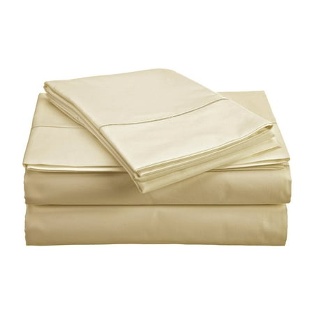 CHATEAU HOME COLLECTION 800-Thread-Count Egyptian Cotton Deep Pocket Sateen Weave Queen Sheet Set, Ivory