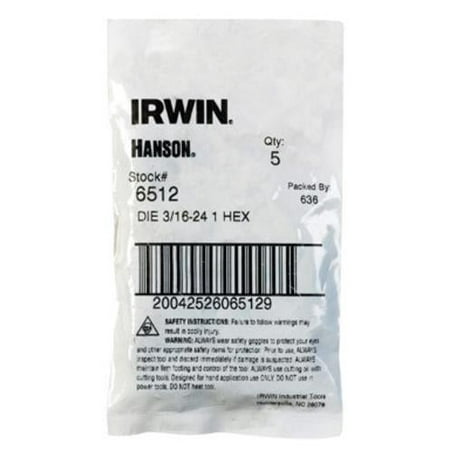 5PC Irwin Irwin 6512 Hexagon Die 1
