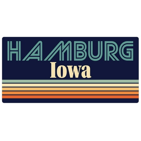 Hamburg Iowa 5 x 2.5-Inch Fridge Magnet Retro Design