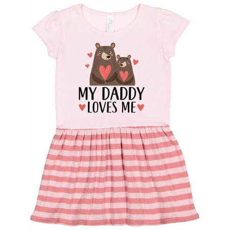 Inktastic My Daddy Loves Me Bear Gift Toddler Girl Dress
