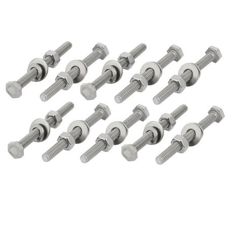 Unique Bargains 10 Set 304 Stainless Steel 1/4 -20 Thread 3 Length Hex Bolt Kit w Washer Nut
Unique Bargains 10 Set 304 Stainless Steel 1/4 -20 Thread 3 Length Hex Bolt Kit w Washer Nut
