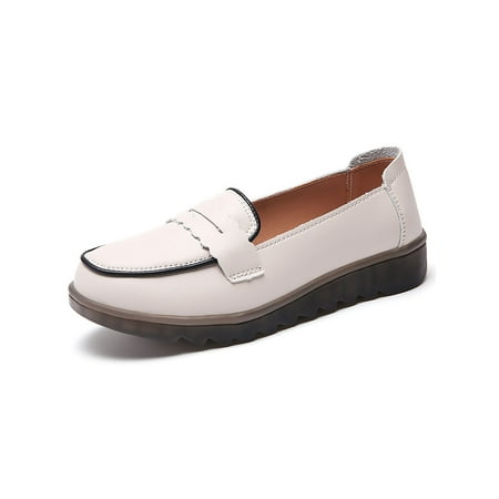 Fangasis Women Non-slip Boat Shoes Low Top Lightweight Loafers Driving Comfort Round Toe Moccasins Beige 4.5
Fangasis Women Non-slip Boat Shoes Low Top Lightweight Loafers Driving Comfort Round Toe Moccasins Beige 4.5