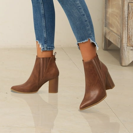 Women‘s Pointed Toe Ankle Boots Solid Color Chunky Heeled Comfy Fashion Short Boots Women‘s Block Heeled Footwear
Women‘s Pointed Toe Ankle Boots Solid Color Chunky Heeled Comfy Fashion Short Boots Women‘s Block Heeled Footwear