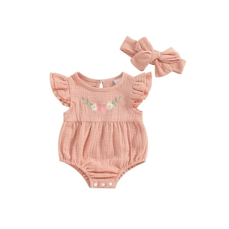 Fullvigor Baby Girls Bubble Romper Flower Embroidery Fly Sleeve Onesie Bodysuit Outfits Pink 12-18 Months
Fullvigor Baby Girls Bubble Romper Flower Embroidery Fly Sleeve Onesie Bodysuit Outfits Pink 12-18 Months