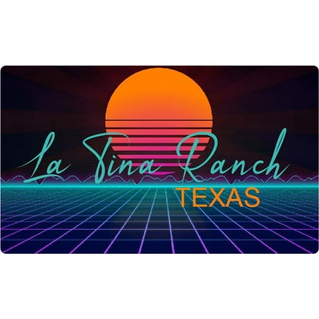 La Tina Ranch Texas 4 X 2.25-Inch Fridge Magnet Retro Neon Design