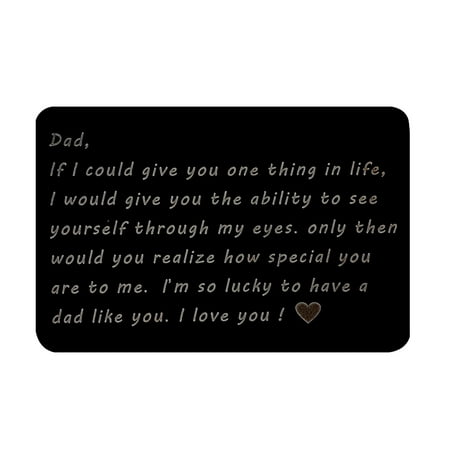 Stainless Steel Wallet Insert Father Engraved Love Note Accessory
